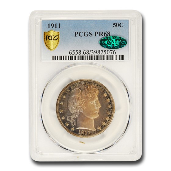 1911 Barber Half Dollar PR-68 PCGS CAC 1911 Barber Half Dollar PR-68 PCGS CAC